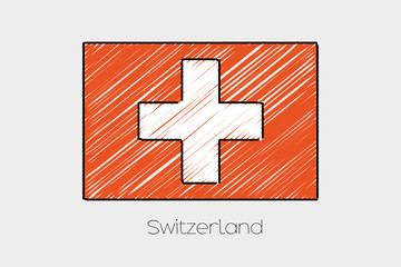 Scribbled Flag Illustration of the country of Switzerland
