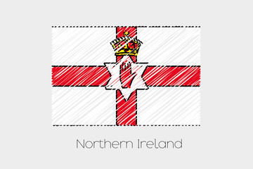 Scribbled Flag Illustration of the country of Northern Ireland