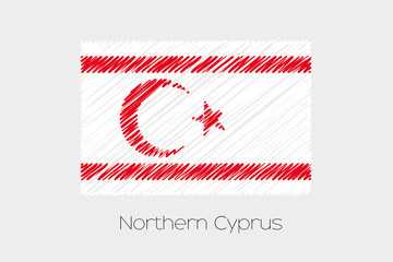 Scribbled Flag Illustration of the country of Northern Cyprus
