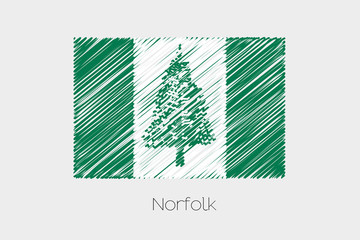 Scribbled Flag Illustration of the country of Norfolk