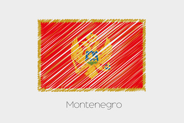 Scribbled Flag Illustration of the country of Montenegro