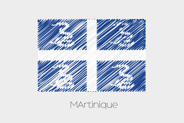 Scribbled Flag Illustration of the country of Martinique