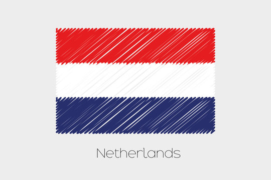 Scribbled Flag Illustration of the country of Netherlands