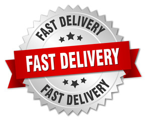 fast delivery 3d silver badge with red ribbon