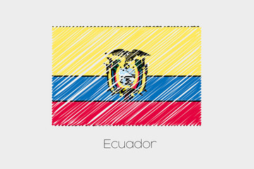 Scribbled Flag Illustration of the country of Ecuador