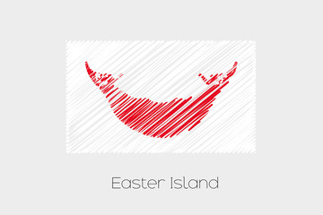 Obraz premium Scribbled Flag Illustration of the country of Easter Island