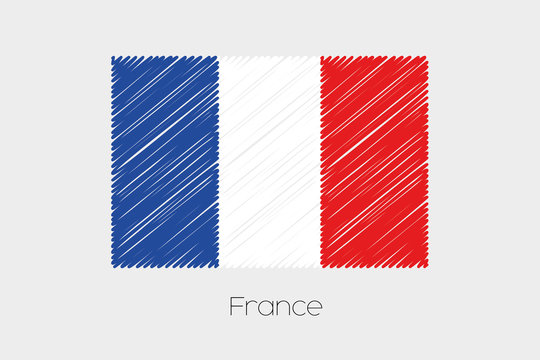 Scribbled Flag Illustration of the country of France