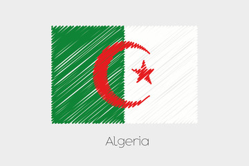 Scribbled Flag Illustration of the country of Algeria