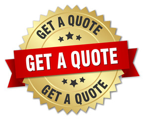 get a quote 3d gold badge with red ribbon