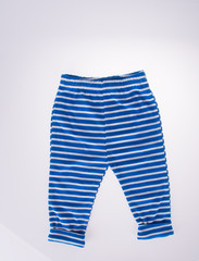 Childrens striped pants isolated on a white background