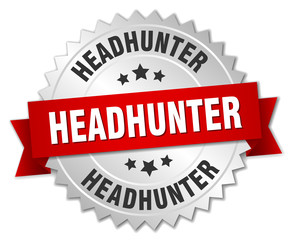 headhunter 3d silver badge with red ribbon