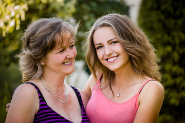 Mother and daughter outdoor portrait