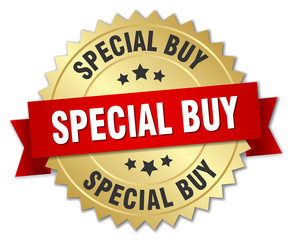 special buy 3d gold badge with red ribbon