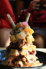 sweet ice cream bread with shadow