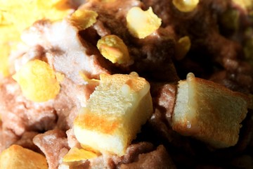 sweet ice cream bread with shadow