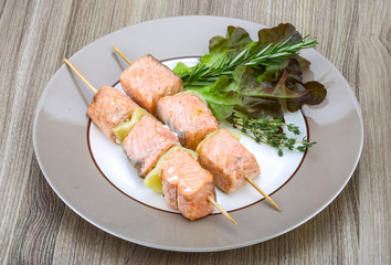 Salmon skewer