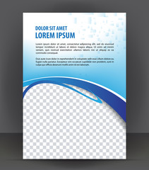 Magazine, flyer, brochure, cover layout design print template, blue vector Illustration - 90469511