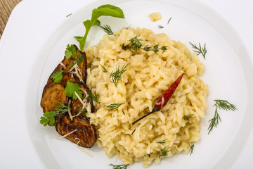 Risotto with eggplant
