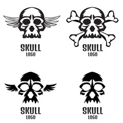 Skull logo set. Human skulls set