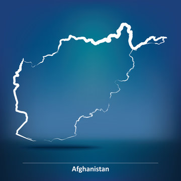 Doodle Map of Afghanistan