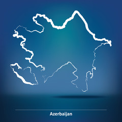 Doodle Map of Azerbaijan