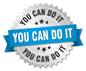 you can do it 3d silver badge with blue ribbon