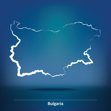 Doodle Map of Bulgaria