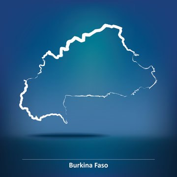 Doodle Map of Burkina Faso