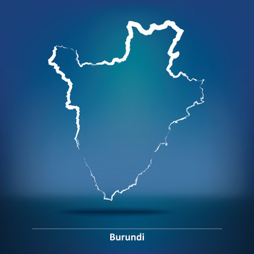 Doodle Map of Burundi