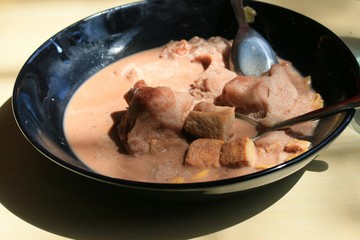 sweet ice cream bread with shadow