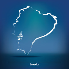 Doodle Map of Ecuador