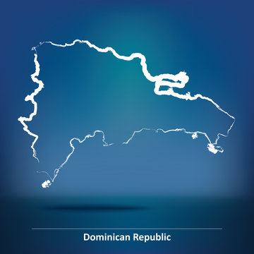 Doodle Map of Dominican Republic