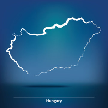 Doodle Map of Hungary