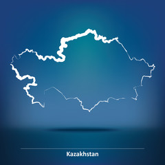 Doodle Map of Kazakhstan