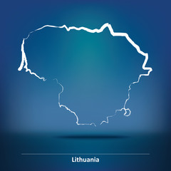 Doodle Map of Lithuania