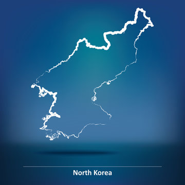 Doodle Map of North Korea