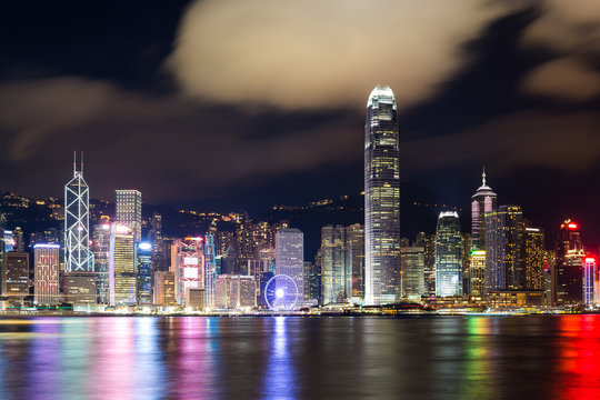Hong Kong night view of skyline