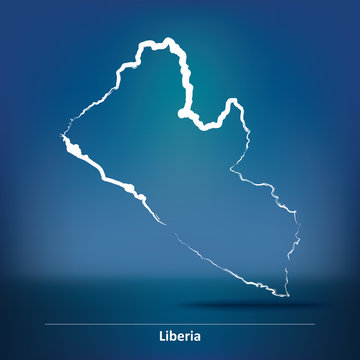 Doodle Map of Liberia