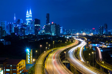 Fototapeta na wymiar Kuala Lumpur cityscape at night