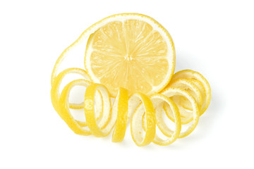 fresh lemon and lemon peel