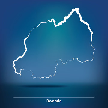 Doodle Map of Rwanda