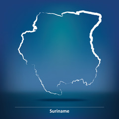 Doodle Map of Suriname