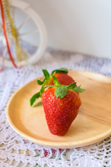 strawberry on dish