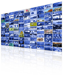 Video wall of TV screen