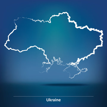 Doodle Map of Ukraine