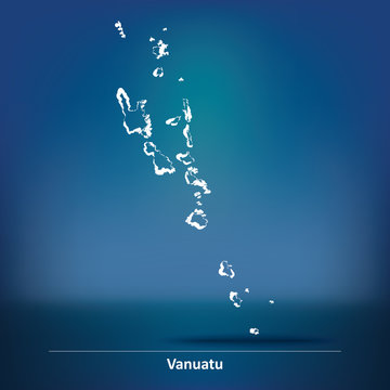 Doodle Map of Vanuatu