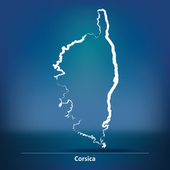 Doodle Map of Corsica