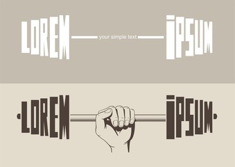 Logo with dumbbell. Logo gymnasium.