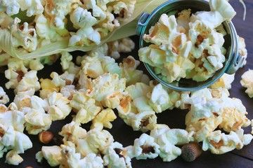 tasty popcorn and fresh corn