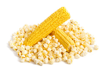 Maiskolben und Popcorn